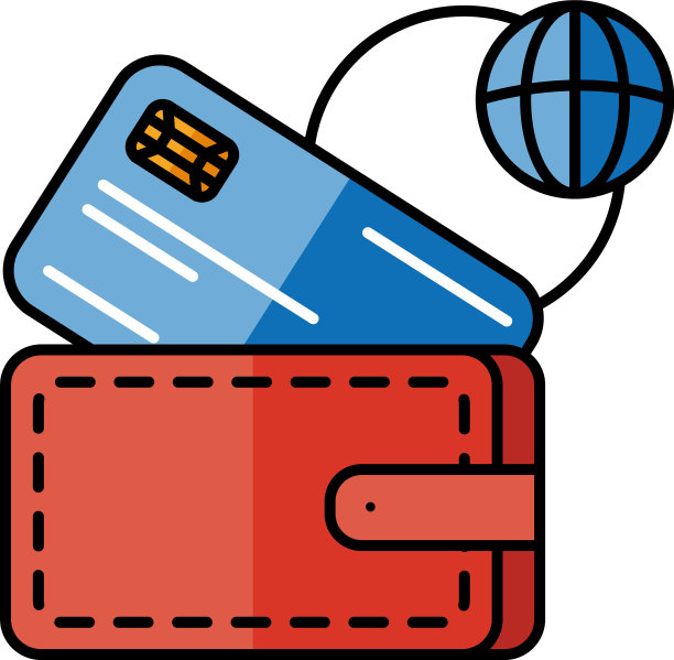 数字营销全球领域和钱包卡图片下载