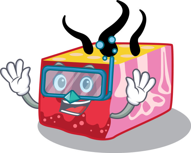 戴潜水眼镜的皮肤吉祥物设计理念图片下载