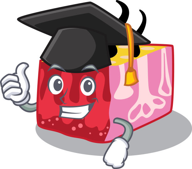 快乐的脸皮肤上戴着黑色的毕业帽图片下载