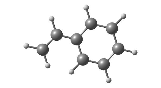 苯乙烯分子结构（白色背景）图片下载