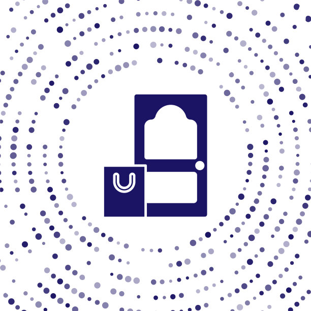 蓝色的在线订购和快餐外卖图标图片下载