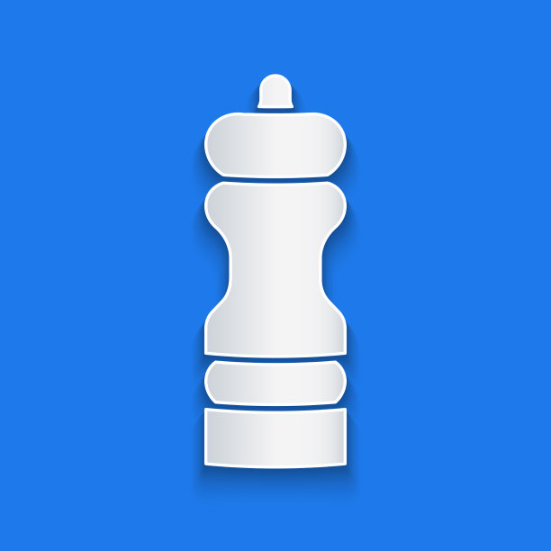 剪纸辣椒图标孤立在蓝色背景图片下载