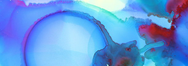 艺术摄影的抽象流体绘画与酒精墨水，蓝色色彩图片下载