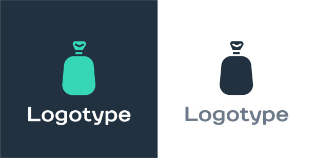 标志类型完整的袋图标孤立在白色图片下载