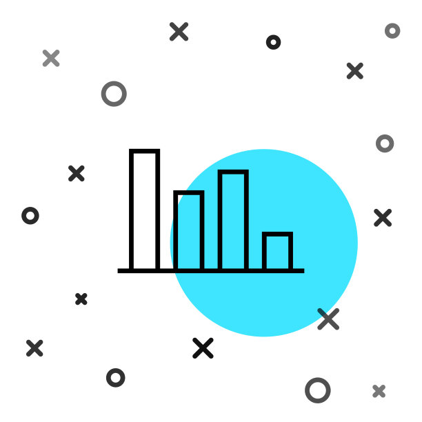 黑线饼图信息图图标孤立上图片下载
