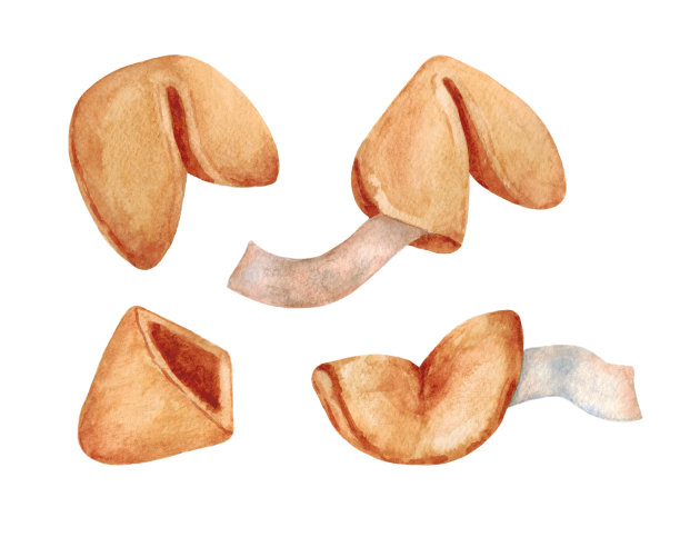 白色背景上的中国幸运饼干图片下载