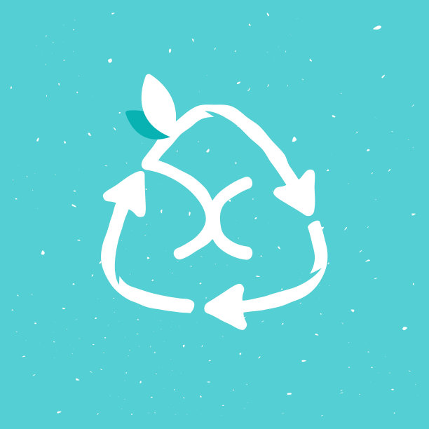 X字母内再利用标志在垃圾线性风格。图片下载