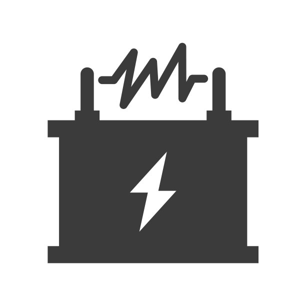 汽车电池大胆的黑色剪影图标孤立图片下载