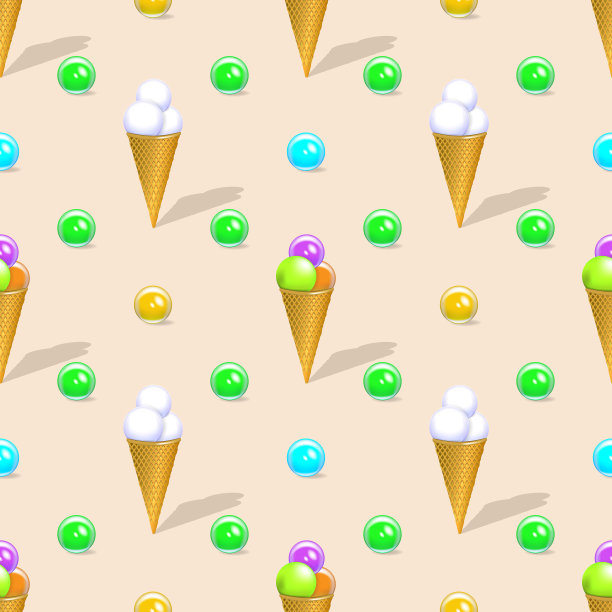 无缝图案与剪贴面膜冰淇淋图片下载