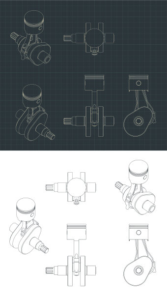 曲柄机构和活塞图纸图片下载