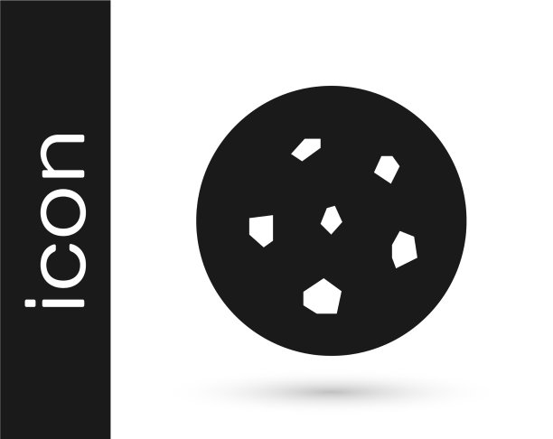 带有巧克力图标的灰色饼干或饼干图片下载