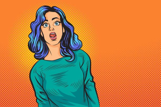 女士二感到惊讶图片下载