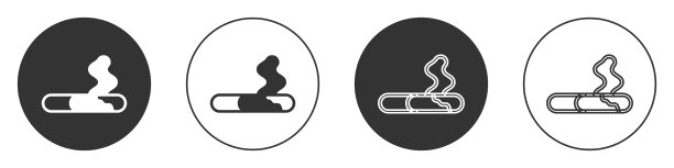 黑色香烟图标孤立在白色背景图片下载