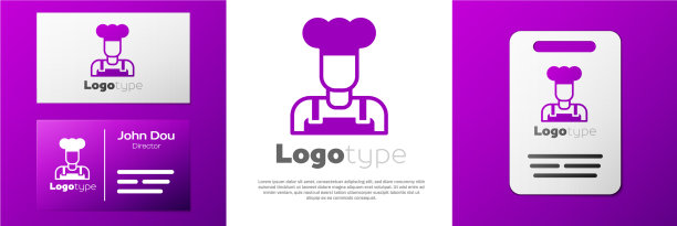 标识型厨师图标孤立的白色背景图片下载