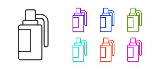 黑线手雷图标孤立在白色图片下载