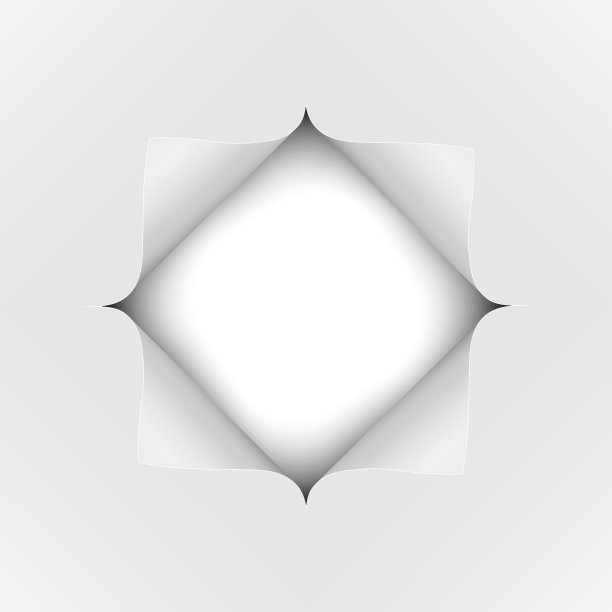 在一张白纸上剪一个方洞。下面是白色的背景。矢量插图。图片下载