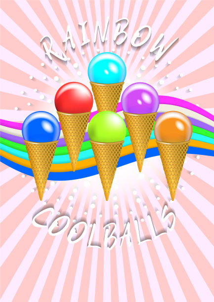 抽象明亮耀眼的彩色卡通海报图片下载