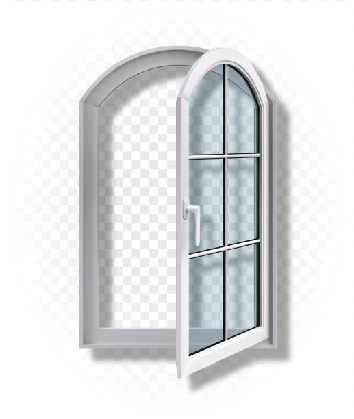 在透明背景上打开塑料窗口。矢量插图。图片下载