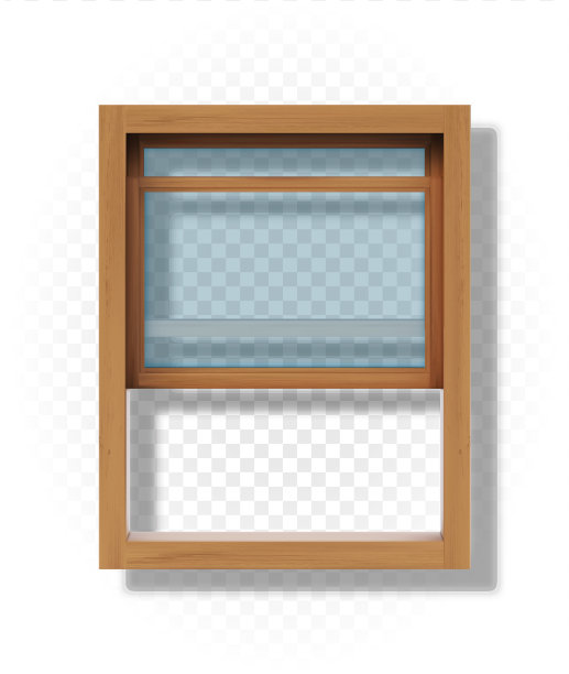 木敞开的窗户。矢量插图上透明的背景。图片下载