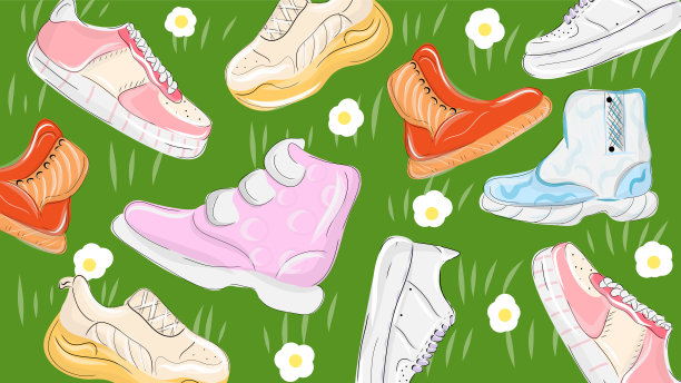 运动鞋模式向量图片下载