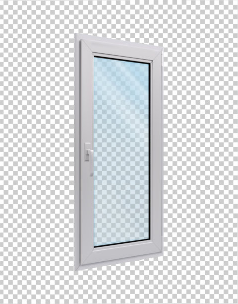 白色狭窄的窗口在一个透明的背景侧视图。矢量图图片下载