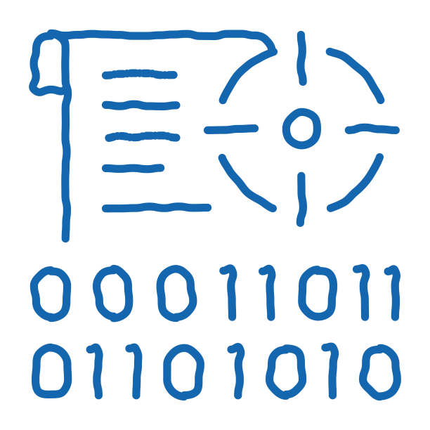 二进制目标涂鸦图标手绘插图图片下载