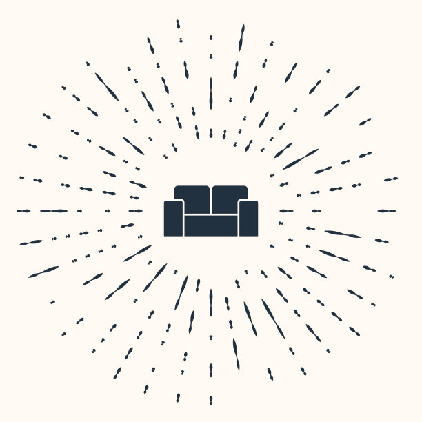 灰色沙发图标孤立在米色背景图片下载