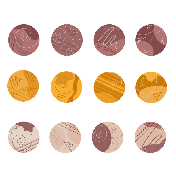 故事的一组圆形模板。社交网络的抽象图标。图片下载