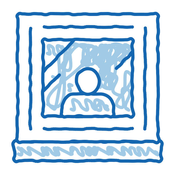 相框照片涂鸦图标手绘插图图片下载