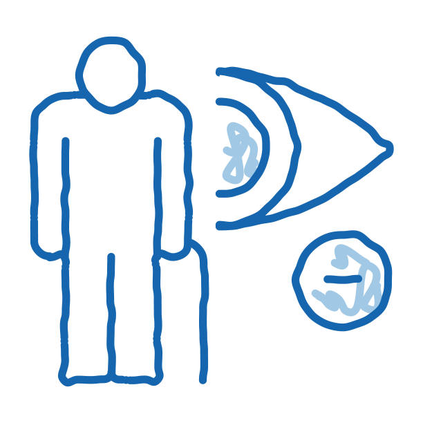 老年人视力损害图标矢量插图图片下载