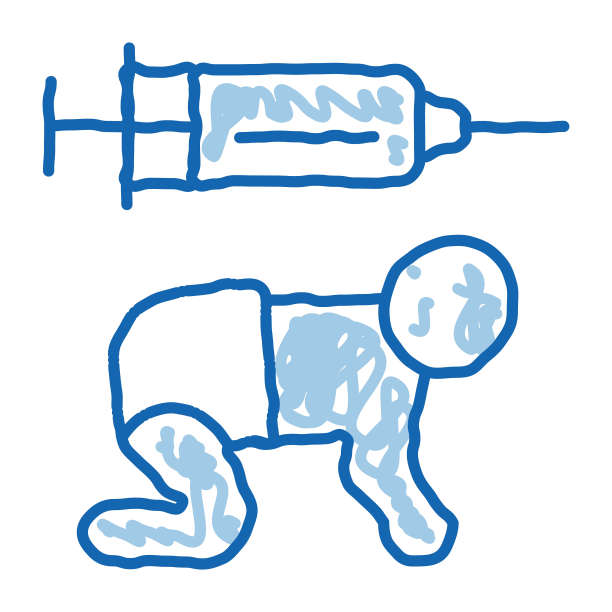 为儿童接种疫苗涂鸦图标手绘插图图片下载