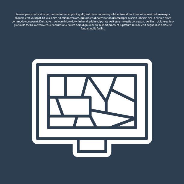 蓝线图片艺术图标孤立在蓝色图片下载