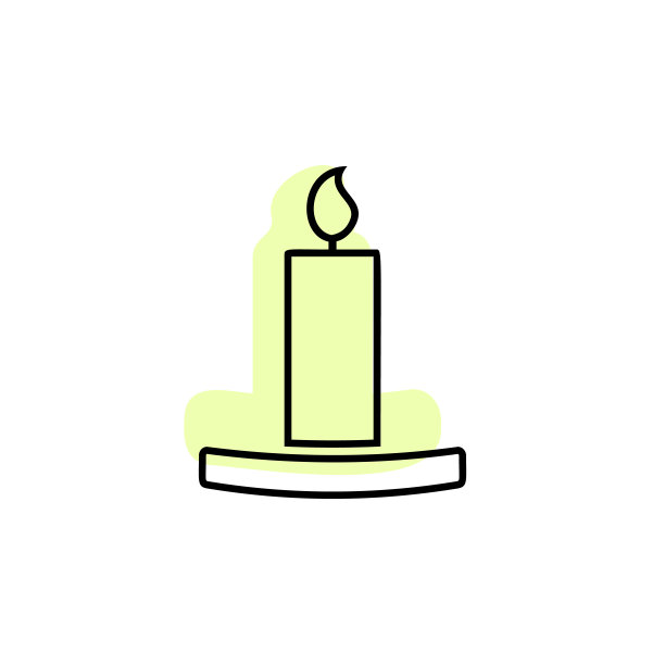 蜡烛与颜色阴影矢量图标在万圣节设置图片下载