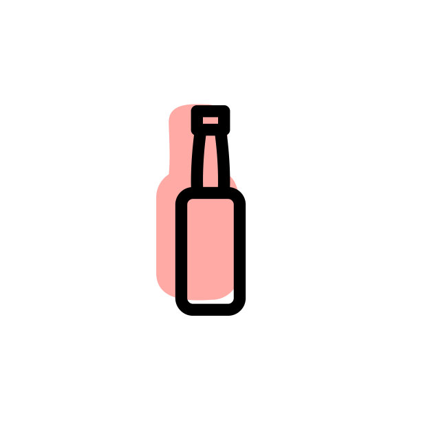 瓶子与颜色阴影矢量图标在玻璃饮料设置图片下载