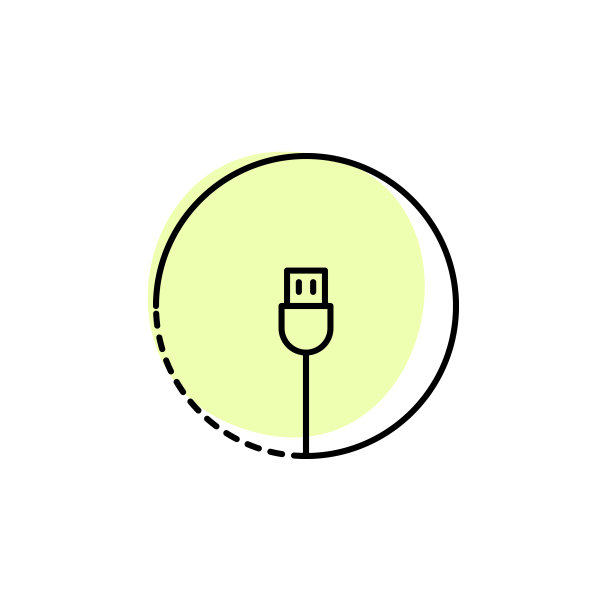 硬件，usb电缆与颜色阴影矢量图标在硬件设置图片下载