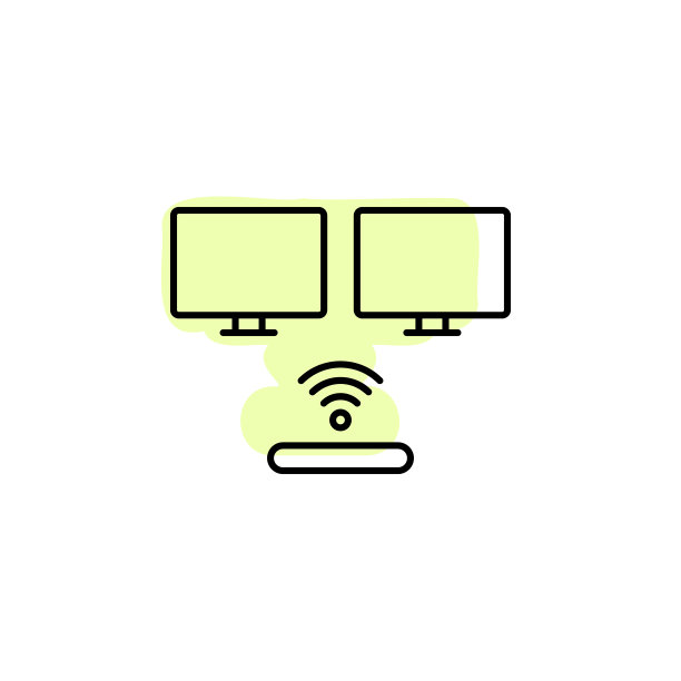 硬件组中的硬件、PC服务器、WIFI、LAN彩色阴影矢量图标图片下载