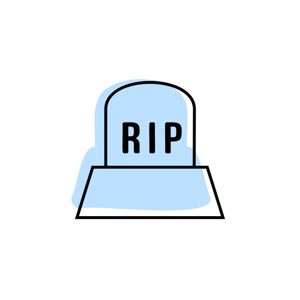 墓碑与颜色阴影矢量图标在万圣节设置图片下载