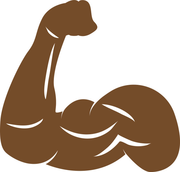 孤立的肌肉手臂图标设计模板图片下载