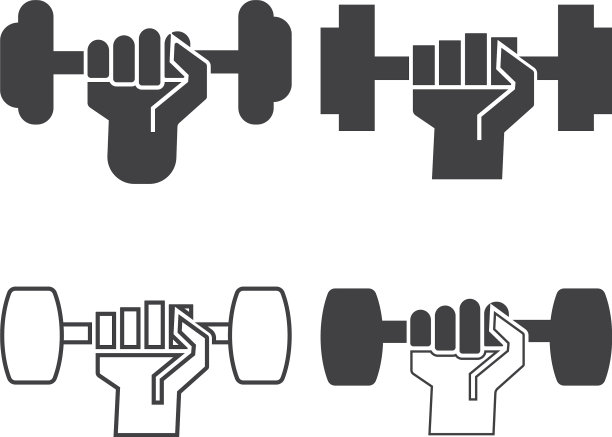 哑铃图标设计模板孤立图片下载