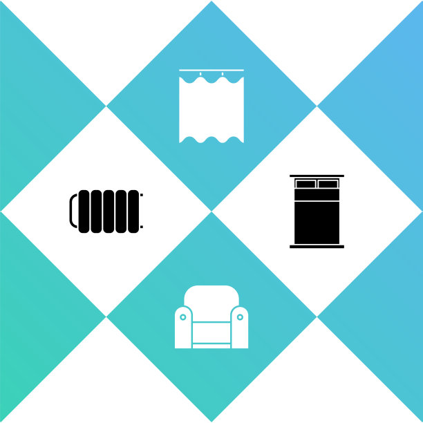 设置暖气暖气片和大窗帘扶手椅图片下载