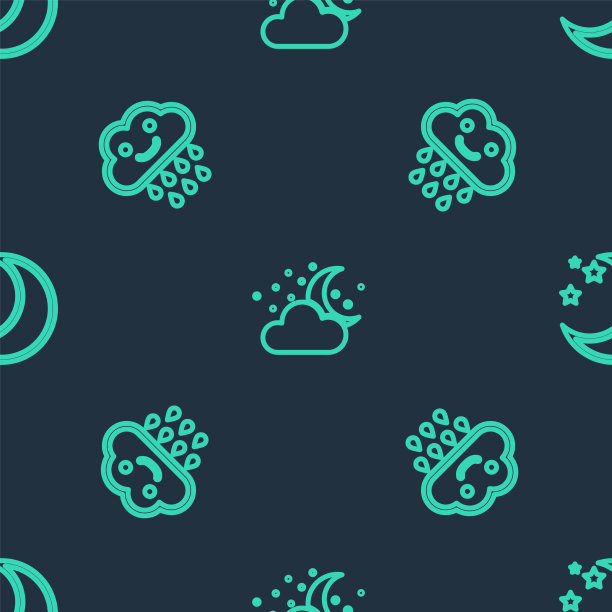 月亮和星星，雨和月亮，设线云图片下载