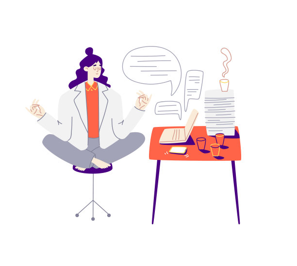 女孩在红色的工作场所沉思年轻的女人图片下载