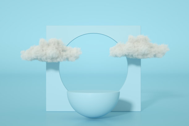 空的产品展台，平台，有云和阳光的平台图片下载