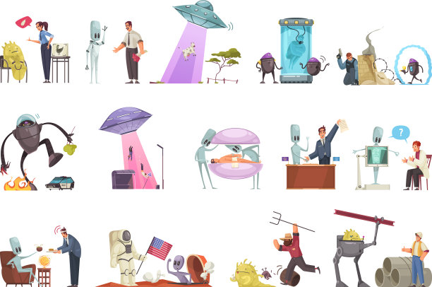 外星人涂鸦图标集图片下载