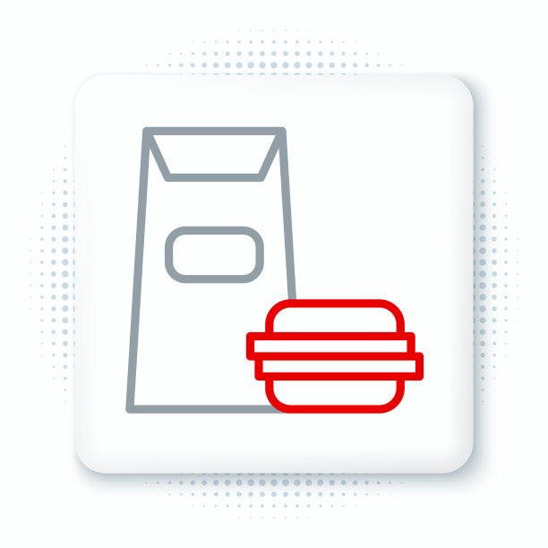 线汉堡图标孤立的白色背景图片下载