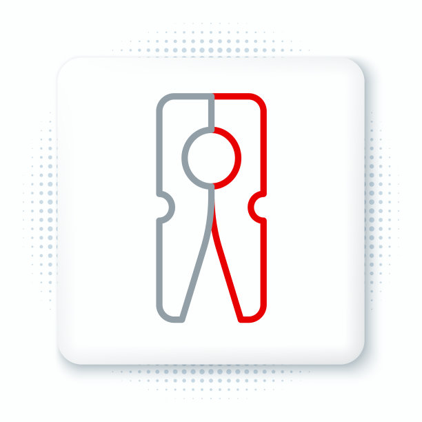 线旧木衣服别针图标孤立在白色图片下载