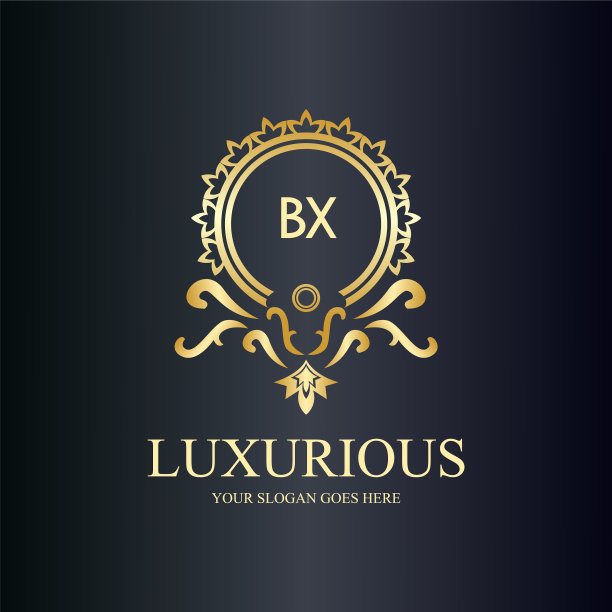 Bx字母首字母与皇家豪华标志模板图片下载