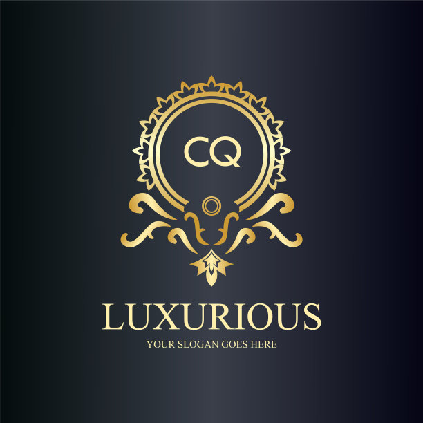 Cq字母首字母与皇家豪华标志模板图片下载