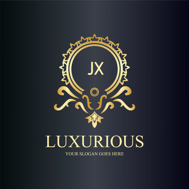 Jx字母首字母与皇家豪华标志模板图片下载