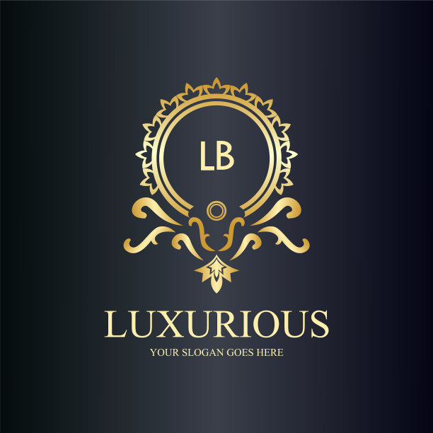 Lb字母首字母与皇家豪华标志模板图片下载